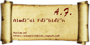 Almási Fábián névjegykártya